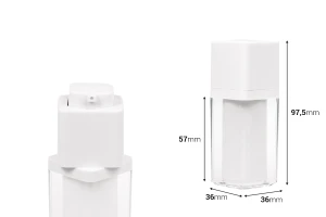 Airless ακρυλικό μπουκαλάκι 15 ml με λευκή αντλία -εικόνα_διαστάσεις