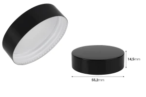 Plastic cap with aluminum coating and inner liner for 50 ml jars-2