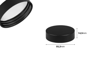 Tappo in plastica di colore nero opaco con inserto interno.-dimensioni_immagine