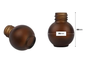 10 ml Glasflasche, kugelförmig in sandgestrahlter Karamellfarbe-bildabmessungen