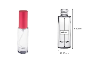 Γυάλινο κυλινδρικό μπουκάλι 15 ml διάφανο με στόμιο PP18-2