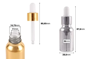 Glass bottle 15 ml with dropper for cosmetic products-image_dimensions