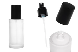 Flacone per sabbiatura in vetro da 100 ml con spray nero e tappo nero opaco-immagine_prodotto
