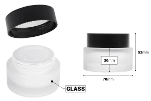 Γυάλινο βαζάκι 50 ml με μαύρο ματ καπάκι (με εσωτερικό παρέμβυσμα) και πλαστικό παρέμβυσμα-εικόνα_διαστάσεις