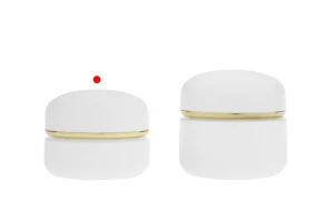 Barattolo da 30 ml in bianco opaco con coperchio a righe dorate (con guarnizione interna) e guarnizione in plastica-gruppo_immagini