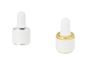 Set of plastic ring for droppers in silver or gold color with pacifier for bottles 1020-88--image_product