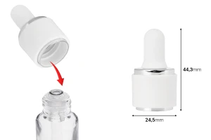 Set of plastic ring for droppers in silver or gold color with pacifier for bottles 1020-88--image_dimensions