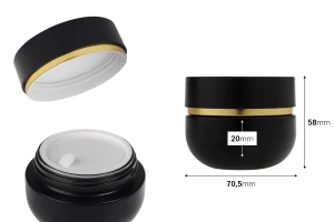 50-ml-Glasgefäß mit Deckel (mit Innendichtung) und Kunststoffdichtung-bildabmessungen