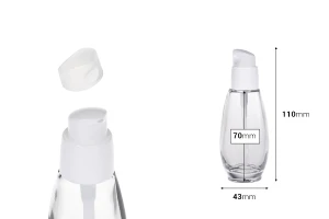 50ml Glasflasche mit Kunststoffpumpe (PP18)-2