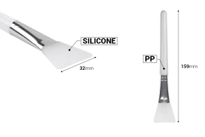 Spatola in silicone - pennello 159 mm con manico in plastica per panna con dettaglio argento-2