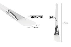 Spatola in silicone - pennello 159 mm con manico in plastica con dettaglio argento per panna-2