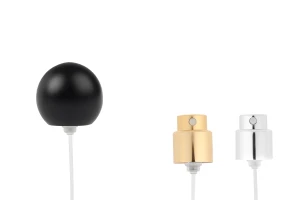 Spray with black matte spherical (small) cap for perfume bottles with 15 mm crimp safety closure-image_product