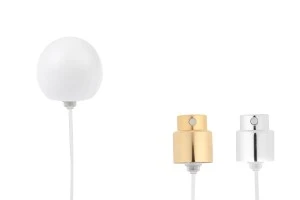 Σπρέι με λευκό ματ σφαιρικό (μικρό) καπάκι για φιάλες αρωμάτων με κλείσιμο ασφαλείας crimp 15 mm-εικόνα_προϊοντική