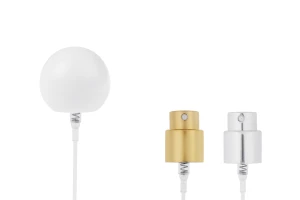 Set – Aluminium-Sprühflasche und weiße Kugelkappe (groß) für Flaschen mit 15/400-Auslauf-produktbild