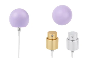 Set composto da spruzzatore in alluminio e tappo sferico viola (piccolo) per flaconi con beccuccio 15/400.-εικόνα_προϊοντική