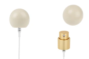 Set - aluminum spray and beige spherical cap (small) for bottles with 15/400 spout-image_product