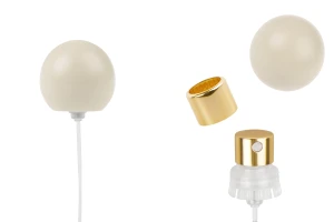 Σπρέι με μπεζ ματ σφαιρικό (μικρό) καπάκι για φιάλες αρωμάτων με κλείσιμο ασφαλείας crimp 15 mm-εικόνα_προϊοντική