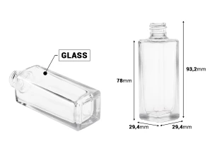 Flacon de parfum de 30 ml en verre carré 18/415-photo_dimensions
