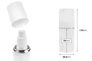 30-ml-Flasche in weißer MATT-Farbe mit silbernem oder goldenem Streifen, mit Zerstäuber und weißer MATT-Kappe-2