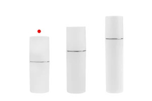 30-ml-Flasche in weißer MATT-Farbe mit silbernem oder goldenem Streifen, mit Zerstäuber und weißer MATT-Kappe-5