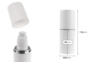 Μπουκαλάκι 30 ml σε λευκό ΜΑΤ χρώμα με ασημί ή χρυσή ρίγα, με αντλία κρέμας και λευκό ΜΑΤ καπάκι-2