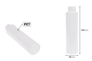 Bottiglietta da 100 ml in PET di colore bianco o trasparente  (PP24)-dimensioni_immagine