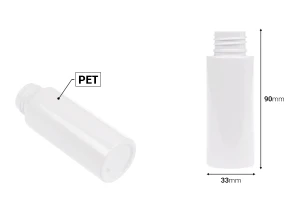 Flacon de 50 ml PET de couleur blanche (PP24)-photo_dimensions