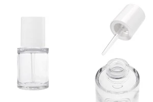 Πλαστικό (PETG) μπουκαλάκι 30 ml με λευκό σταγονόμετρο με κουμπί (διάφανο)-εικόνα_προϊοντική