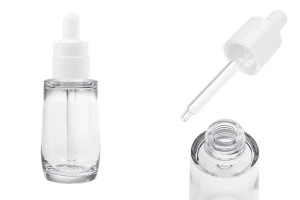 Πλαστικό (PETG) διάφανο μπουκαλάκι 50 ml σε κυλινδρικό σχήμα με λευκό σταγονόμετρο-εικόνα_προϊοντική