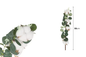 Decoration cotton flower stem with green leaves-image_dimensions
