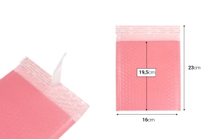 Φάκελοι με αεροπλάστ 16x19,5 cm σε ροζ ματ χρώμα - 10 τμχ-2
