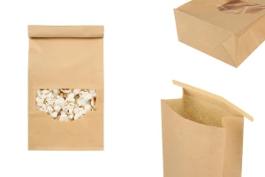 Σακουλάκια κραφτ 120x60x230 mm με παράθυρο και σύρμα για κλείσιμο (tin-tie)-εικόνα_προϊοντική
