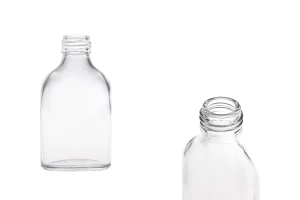 Γυάλινο μπουκάλι 60 ml (PP24) σε πλακέ σχήμα-εικόνα_προϊοντική