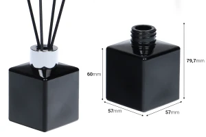 Γυάλινο μπουκάλι 100 ml (PP28) τετράγωνο κατάλληλο για αρωματικό χώρου σε διάφορα χρώματα-2