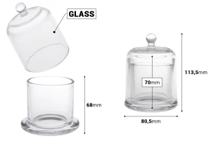 Διακοσμητική γυάλινη φοντανιέρα 120 ml με καπάκι καμπάνα-εικόνα_διαστάσεις