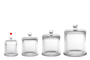 Διακοσμητική γυάλινη φοντανιέρα 120 ml με καπάκι καμπάνα-εικόνα_σύνθεση