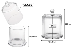 Διακοσμητική γυάλινη φοντανιέρα 730 ml με καπάκι καμπάνα-εικόνα_διαστάσεις