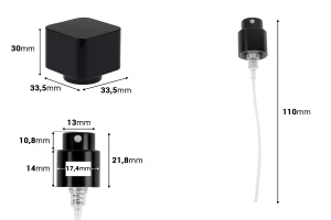 Set - aluminum spray and black cap for 15mm crimp bottles-image_dimensions