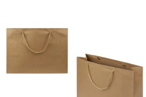 Papierbraune Geschenktüte mit gedrehter Kordel 400x130x300mm - 12 Stck-produktbild