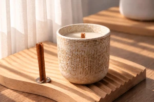 Holzdochte 10x20mm in Form eines Kreuzes mit Metallbasis für Kerzen - 25 Stk-bildgruppe