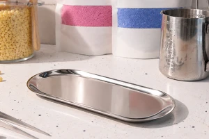 Plateau d'accessoires pour bougies de différentes couleurs-photo_groupe