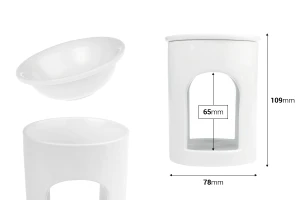 Diffusore per ambienti in ceramica per cere e oli, colore bianco-2