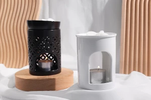 Diffusore per ambienti in ceramica per cere e oli, colore nero-3