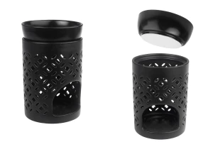 Diffusore per ambienti in ceramica per cere e oli, colore nero-1