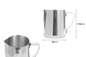 Stainless steel container (inox) 600 ml with handle (without graduation)-image_dimensions