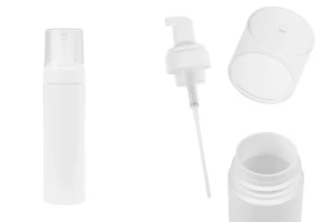 Shishe plastike (PET) e bardhë 200 ml me pompë të bardhë për shkumë (foam) dhe kapak     -imazh_produkt