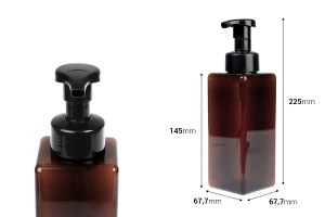 Plastic (PETG) bottle 650 ml with foam pump (PP42)-image_dimensions