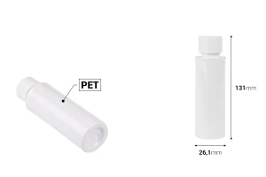 Ανταλλακτικό εσωτερικό λευκό μπουκάλι PET με λευκό καπάκι για τον κωδικό 1193-4-30-εικόνα_διαστάσεις