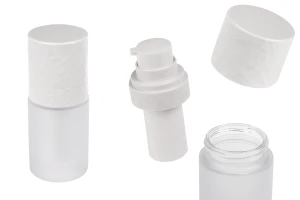 Επαναγεμιζόμενο μπουκάλι airless 15 ml με αντλία κρέμας και εξωτερική γυάλινη θήκη αμμοβολής-εικόνα_προϊοντική