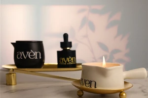 Keramikgefäß 140 ml mit Ausguss und Griff für Massagewachs-bildgruppe